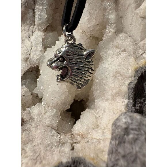 Necklace, Wolverine and Black Leather Necklace, NEW, Mens, 24”, Handmade - Picture 1 of 4